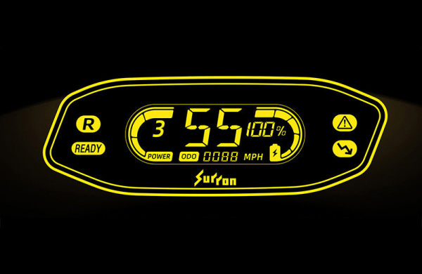 MULTI-FUNCTION DASHBOARD Speed, mileage, battery level, power mode, vehicle settings, reverse gear indicator, fault codes,Bluetooth connectivity, Remote Intercom.