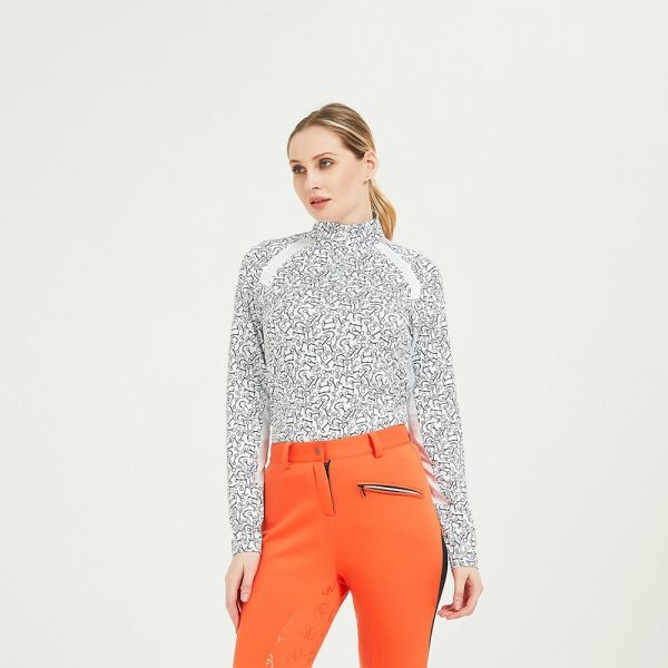 Horse Rider Quick Drying Women Equestrian Clothing Zipped Baselayer T Shirts Horse Rider Quick Drying Women Equestrian Clothing Zipped Baselayer T Shirts