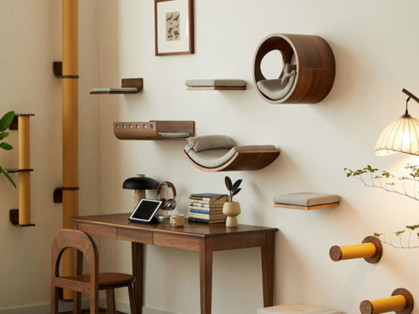 Renters’ Must-Have: No-Drill Solid Wood Wall Cat Tree, Unchanged Load Capacity