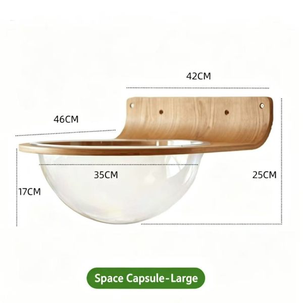 Solid wood wall-Mounted Cat Hammock Space Capsule cat tree
