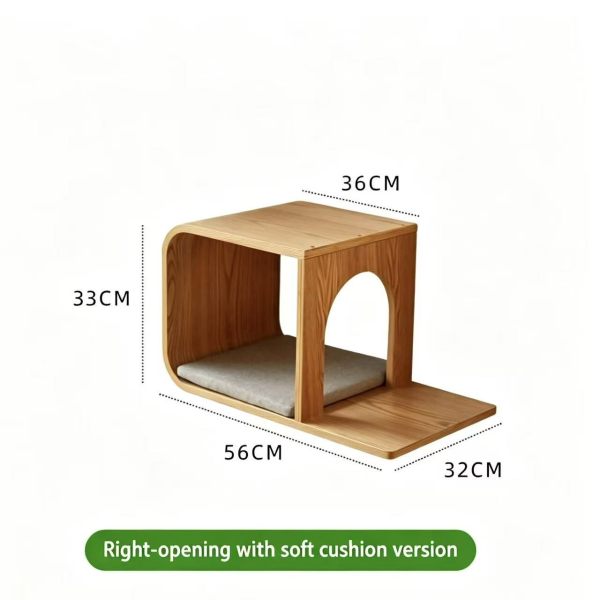 Solid Wood Wall Cat Hideaway with Cushion Cat Climbing Frame Cat Tree