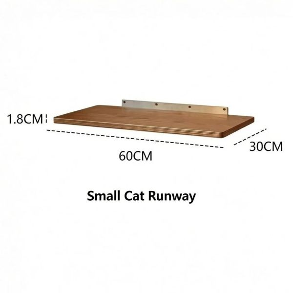 Wooden Cat Climbing Frame Wall Mounted Cat Shelf Small 60x30cm Wooden Cat Step Platform for Indoor Cats