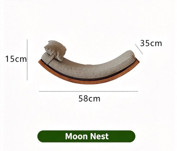 Cat tree wall mounted cat climbing set moon shaped solid wood cat home