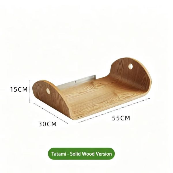Wooden Cat Wall Bed Platform Space-Saving Cat Furniture Shelf for Climbing & Napping