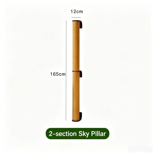 Wooden Cat Scratcher Post, Sturdy Wall-Mounted Cat Climbing Pole for Indoor Cats