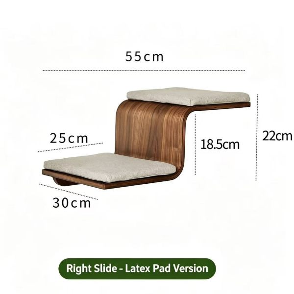 Wall-Mounted Cat Slide with Soft Latex Cushion Right-Side Cat Climbing Platform Comfortable Cat Wall Furniture for Indoor Cats