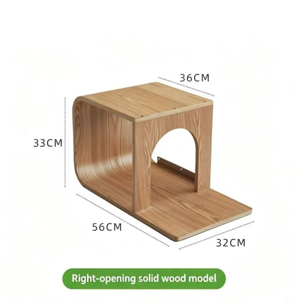 Wooden Cat Hideaway Wall Perch Right-Entry Cat Condo Bed for Large Cats Space-Saving Cat Wall Furniture