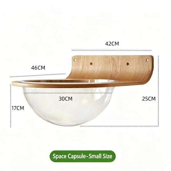 Premium Solid Wood Wall-Mounted Cat Space Capsule Cat Tree