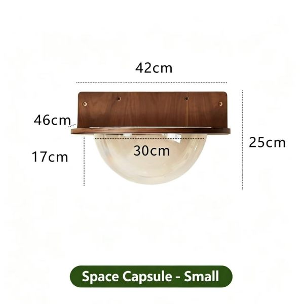 Transparent Acrylic Wall Mounted Cat Perch Space Capsule Cat House
