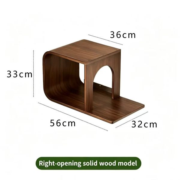 Wooden Cat Wall House with Right Entrance Space-Saving Wall-Mounted Cat Bed Shelf Cat Hideaway Perch for Small Apartments
