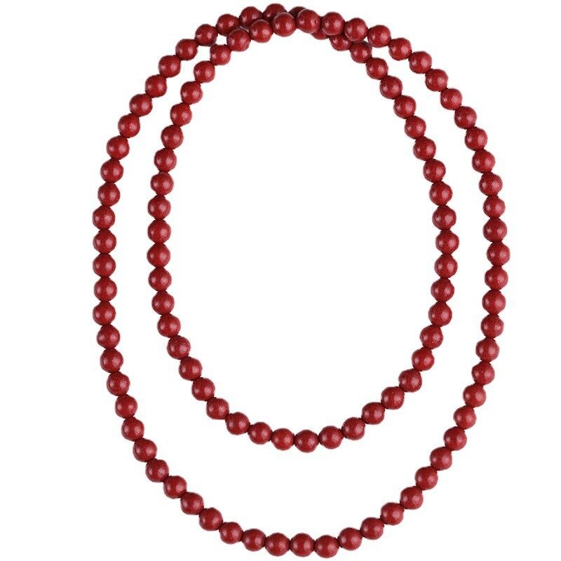 Cinnabar necklace, cinnabar purple gold sand couple beads long string bracelet, 108 prayer beads for blessings