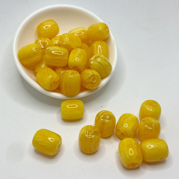 Chicken fat yellow beeswax bucket beads, second-generation beeswax old-style beads, waist beads, diy handcrafted top beads, diamond bracelet with bead materials