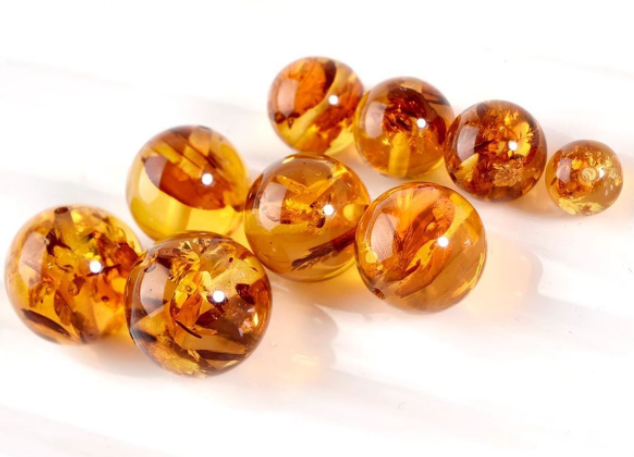 Natural amber, copal, flower amber, loose beads, round beads, single beads, bracelet, necklace accessories, DIY handmade bracelet materials
