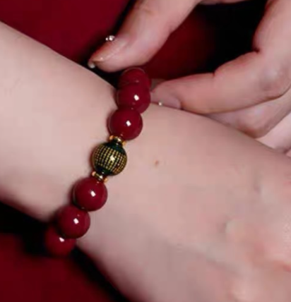 Cinnabar bracelet with cinnabar beads