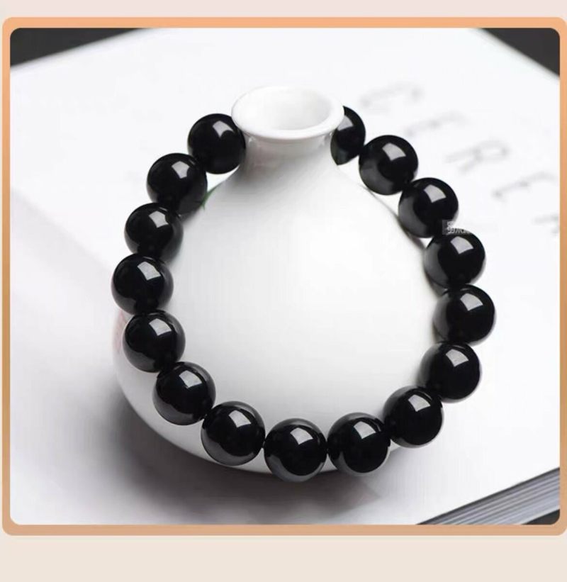 Golden Obsidian men's zodiac bracelet, black obsidian bracelet, Dragon Year zodiac year bracelet, peace and good fortune for your husband and friends