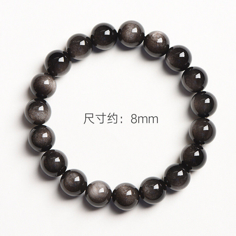 Natural silver obsidian and black obsidian bracelets for women and men as gifts for couples in their zodiac year