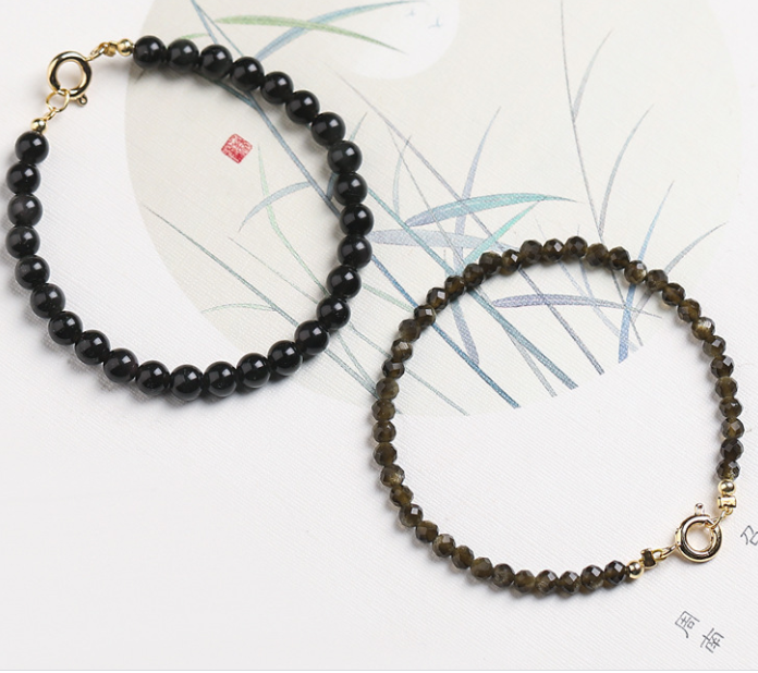 3m Ultra-fine Obsidian bracelet, retro style and personalized design, natural crystal bracelet accessory for both men and women
