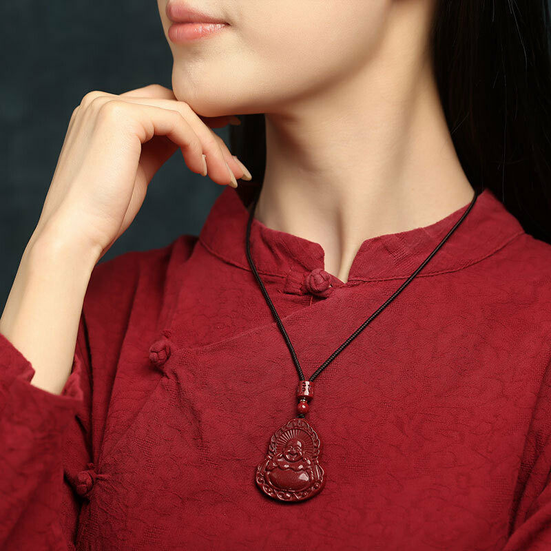 Amethyst sand cinnabar men's Guanyin Bodhisattva pendant, Maitreya Buddha women's necklace pendant for couples