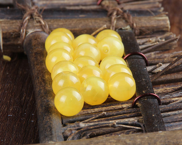 Baltic amber loose beads, round beads, second-generation new honey chicken oil yellow diy accessories, fluorescent floating salt water