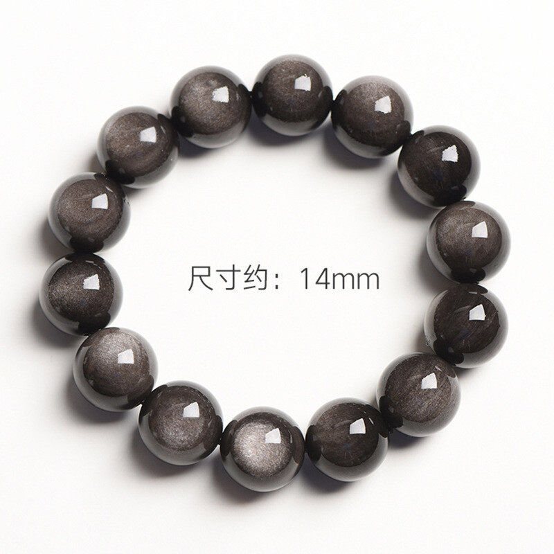 Natural silver obsidian and black obsidian bracelets for women and men as gifts for couples in their zodiac year