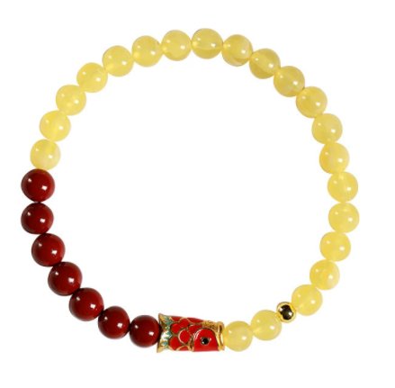 Wholesale of 4mm fine Jingtai blue koi and yellow jade bracelet, second-generation purple gold sand amber female koi ashore bracelet