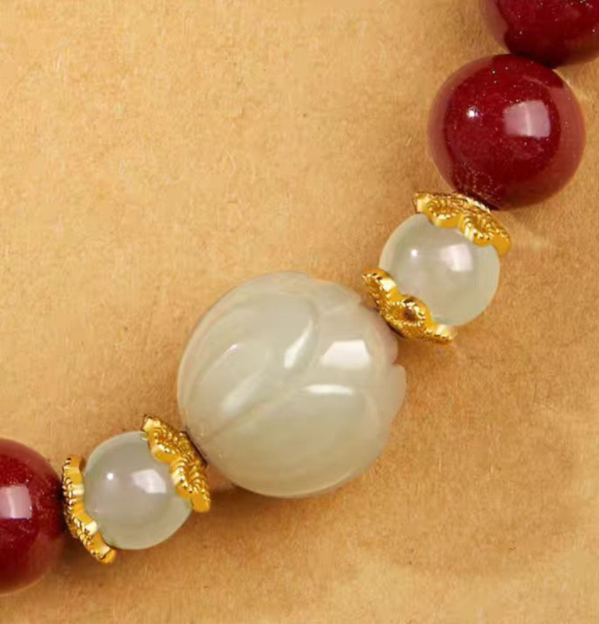 Natural Hetian jade bracelet, pure silver bracelet for girls, light luxury, niche and exquisite Dragon Year cinnabar bracelet for your girlfriend