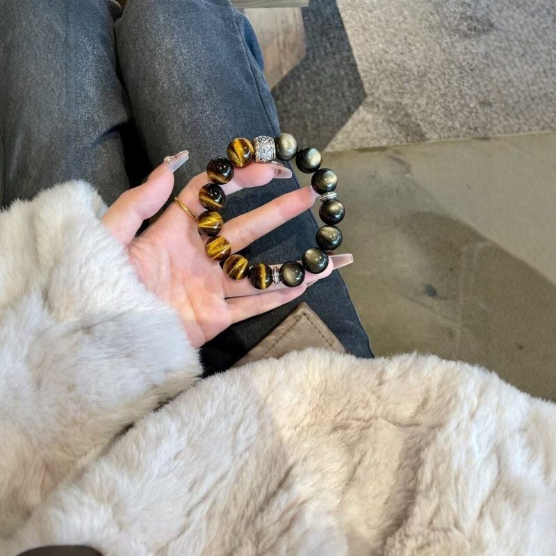 Black Myth Wukong's same style bracelet for men, a six-character mantra for good luck, a collectible Buddhist prayer bead bracelet for women