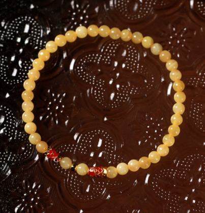 Wholesale of 4mm fine Jingtai blue koi and yellow jade bracelet, second-generation purple gold sand amber female koi ashore bracelet