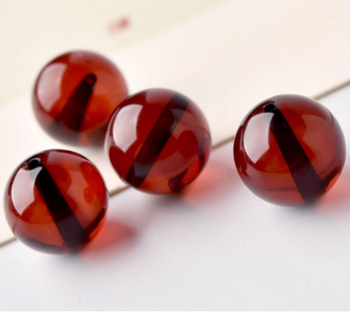 Natural blood amber scattered beads, single beads, blood pool amber, copal raw stone round beads, bracelet and bracelet with beads, DIY jewelry accessories