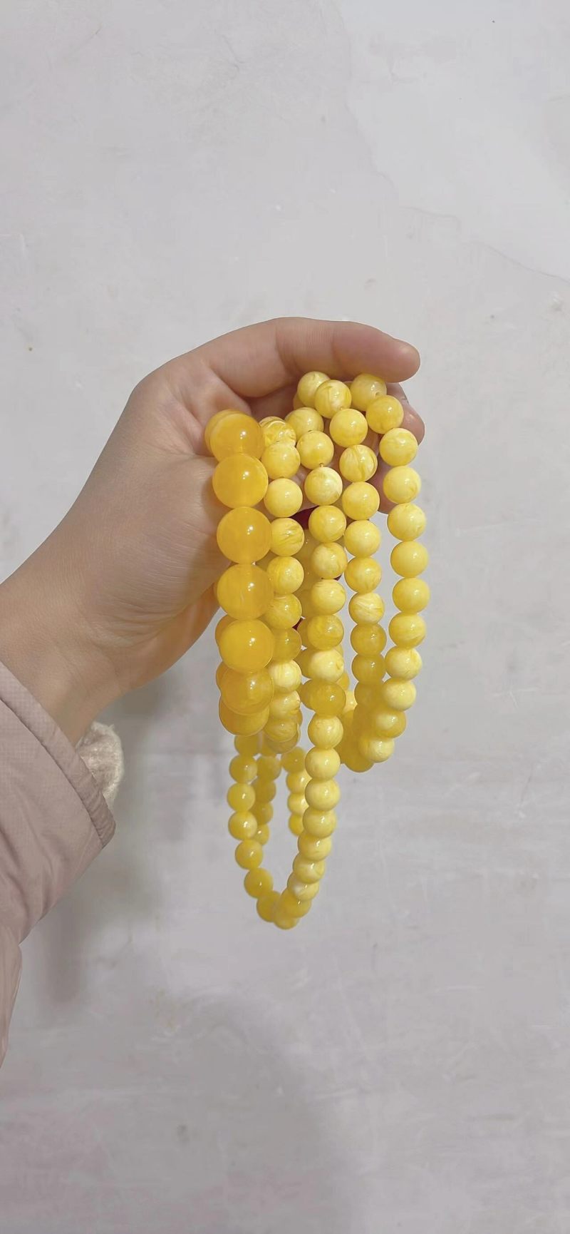 Baltic amber loose beads, round beads, second-generation new honey chicken oil yellow diy accessories, fluorescent floating salt water