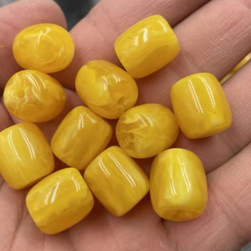Chicken fat yellow beeswax bucket beads, second-generation beeswax old-style beads, waist beads, diy handcrafted top beads, diamond bracelet with bead materials