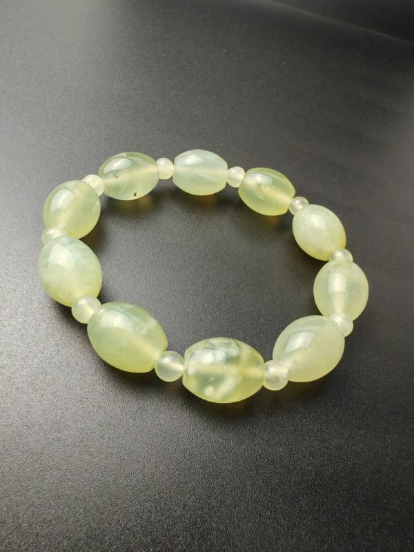 Natural Xiuyan jade bracelet for both men and women, made of ice-transparent material, in good condition, size 14×18, DIY bracelet jewelry, beaded