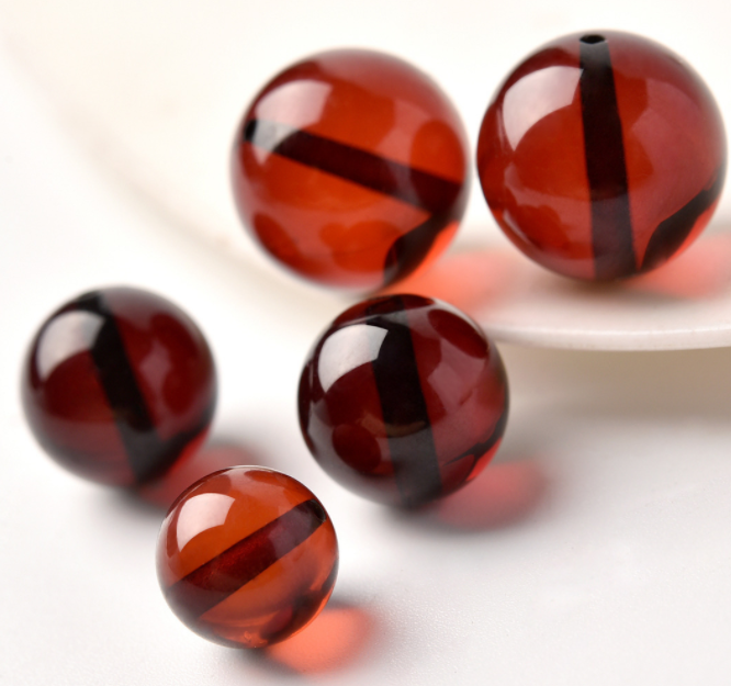 Natural blood amber scattered beads, single beads, blood pool amber, copal raw stone round beads, bracelet and bracelet with beads, DIY jewelry accessories