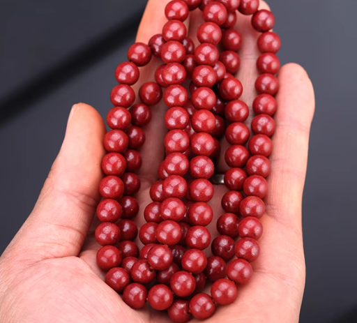 Cinnabar necklace, cinnabar purple gold sand couple beads long string bracelet, 108 prayer beads for blessings
