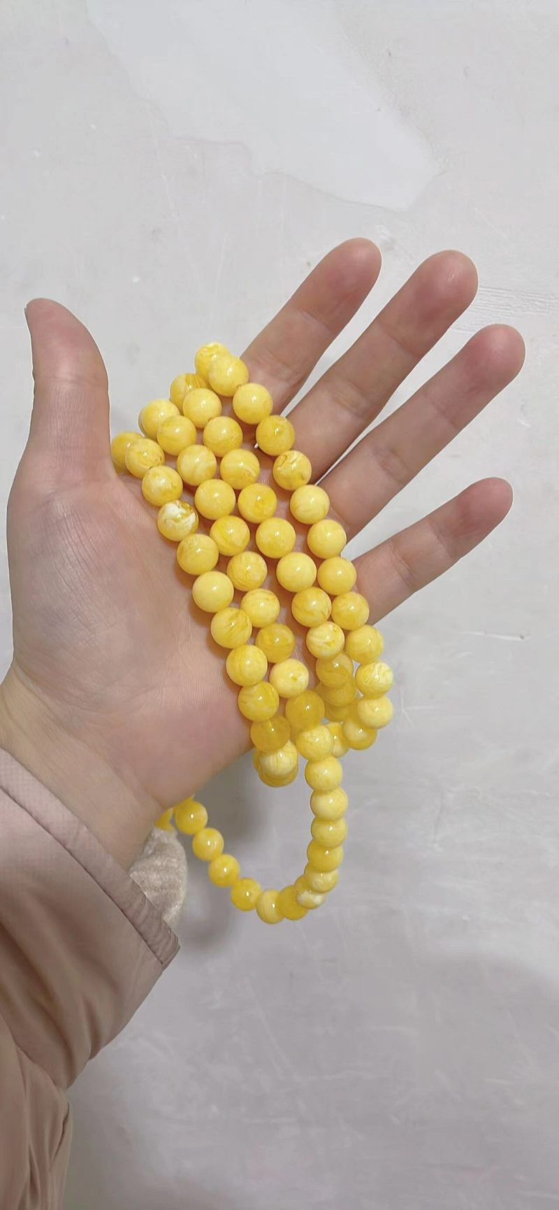 Baltic amber loose beads, round beads, second-generation new honey chicken oil yellow diy accessories, fluorescent floating salt water