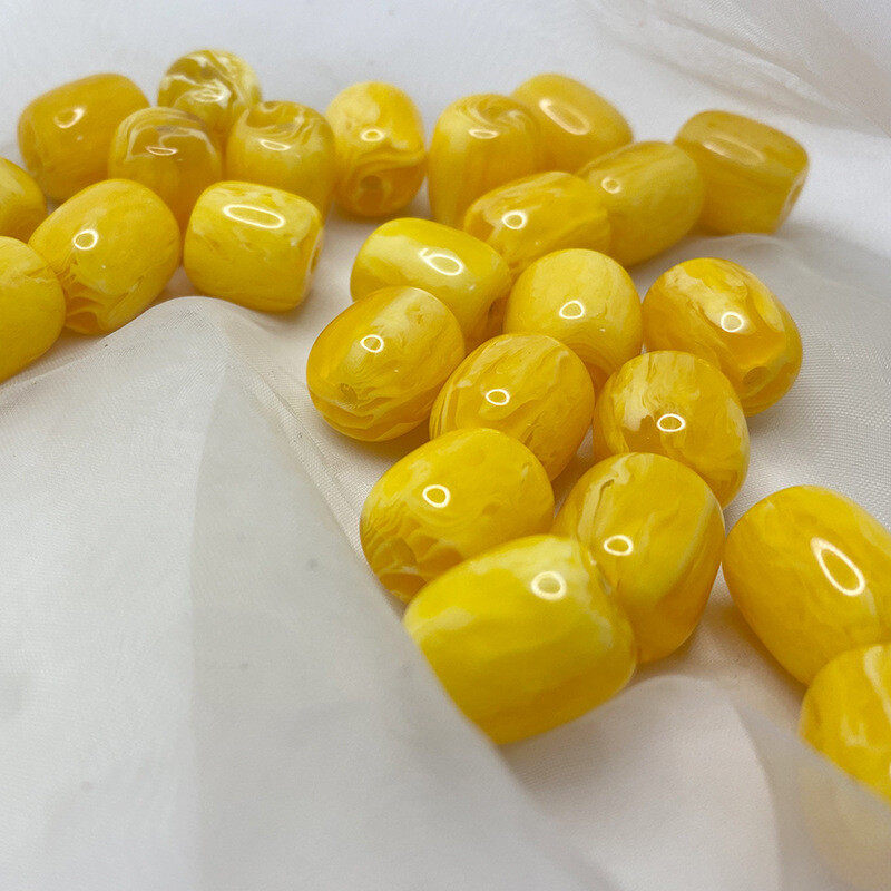 Chicken fat yellow beeswax bucket beads, second-generation beeswax old-style beads, waist beads, diy handcrafted top beads, diamond bracelet with bead materials