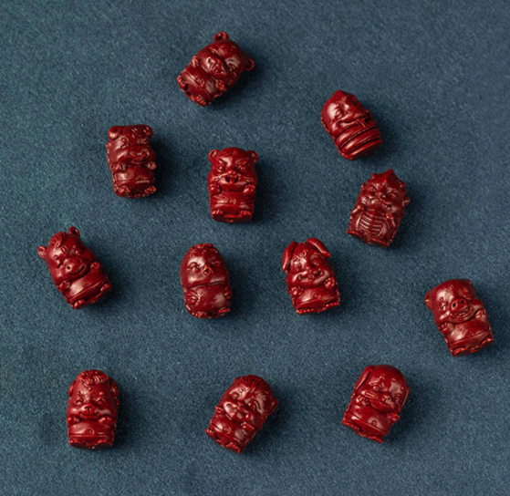 Cinnabar zodiac mobile phone pendant, mobile phone chain, pendant rope, wrist style, circle buckle, small pendant for men and women