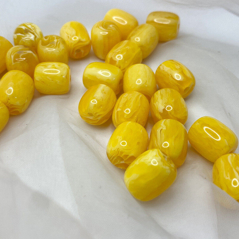 Chicken fat yellow beeswax bucket beads, second-generation beeswax old-style beads, waist beads, diy handcrafted top beads, diamond bracelet with bead materials