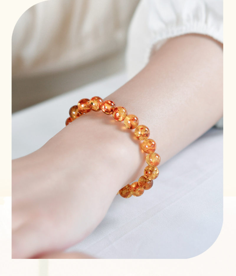 Natural amber, copal, flower amber, loose beads, round beads, single beads, bracelet, necklace accessories, DIY handmade bracelet materials