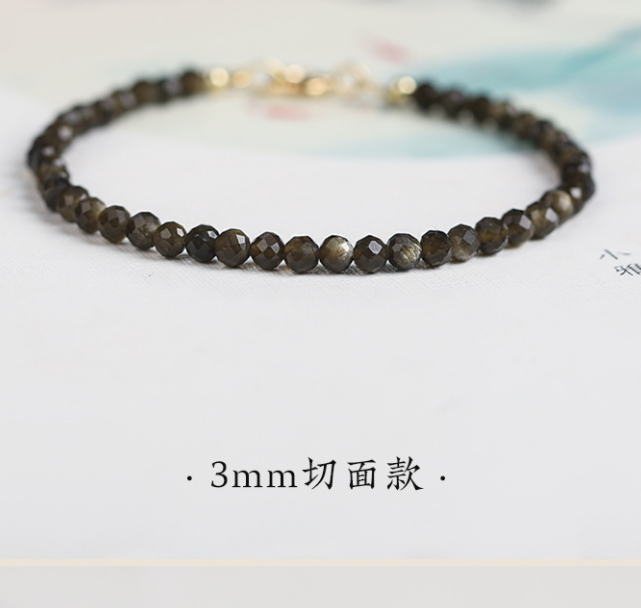 3m Ultra-fine Obsidian bracelet, retro style and personalized design, natural crystal bracelet accessory for both men and women