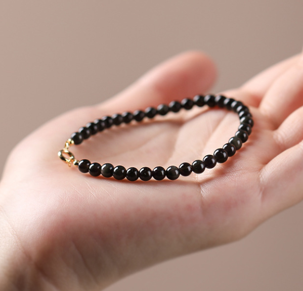 3m Ultra-fine Obsidian bracelet, retro style and personalized design, natural crystal bracelet accessory for both men and women
