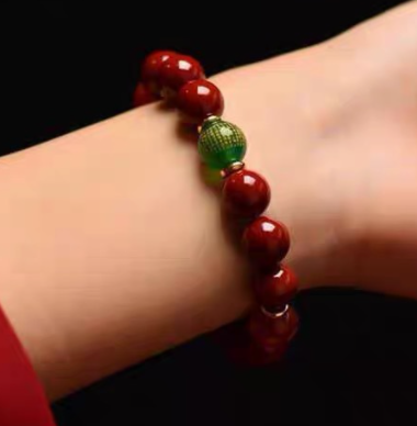 Cinnabar bracelet with cinnabar beads