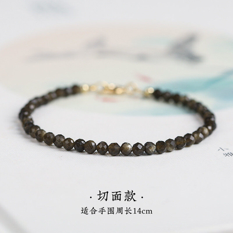 3m Ultra-fine Obsidian bracelet, retro style and personalized design, natural crystal bracelet accessory for both men and women