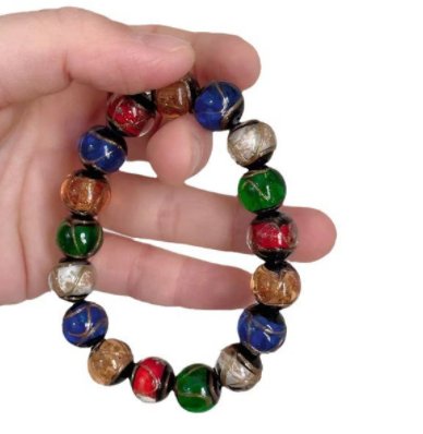 Incense ash glass bracelet, gold foil multi-treasure gold-devouring beast bracelet, perfect wholesale gold foil