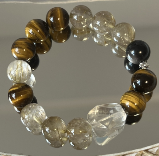 Natural high-quality eagle's eye stone aquamarine blue tiger's eye tea crystal bracelet, a niche design, perfect for couples