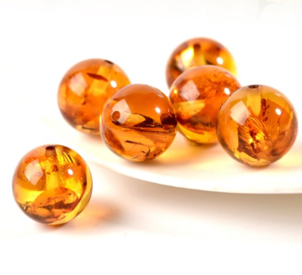 Natural amber, copal, flower amber, loose beads, round beads, single beads, bracelet, necklace accessories, DIY handmade bracelet materials