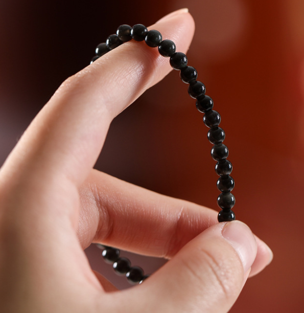 3m Ultra-fine Obsidian bracelet, retro style and personalized design, natural crystal bracelet accessory for both men and women