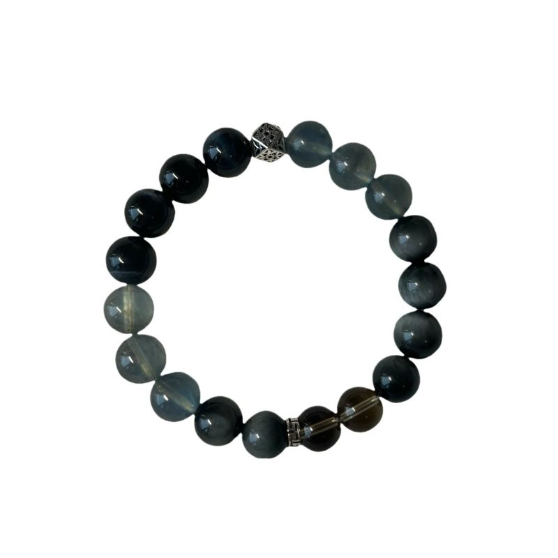 Natural high-quality eagle's eye stone aquamarine blue tiger's eye tea crystal bracelet, a niche design, perfect for couples