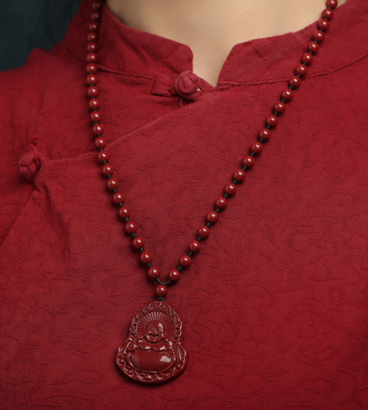 Amethyst sand cinnabar men's Guanyin Bodhisattva pendant, Maitreya Buddha women's necklace pendant for couples