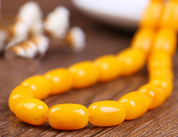 Wholesale DIY jewelry accessories: Grade A yellow amber chalcedony drum beads, partition beads, waist beads, and yellow chalcedony bucket beads